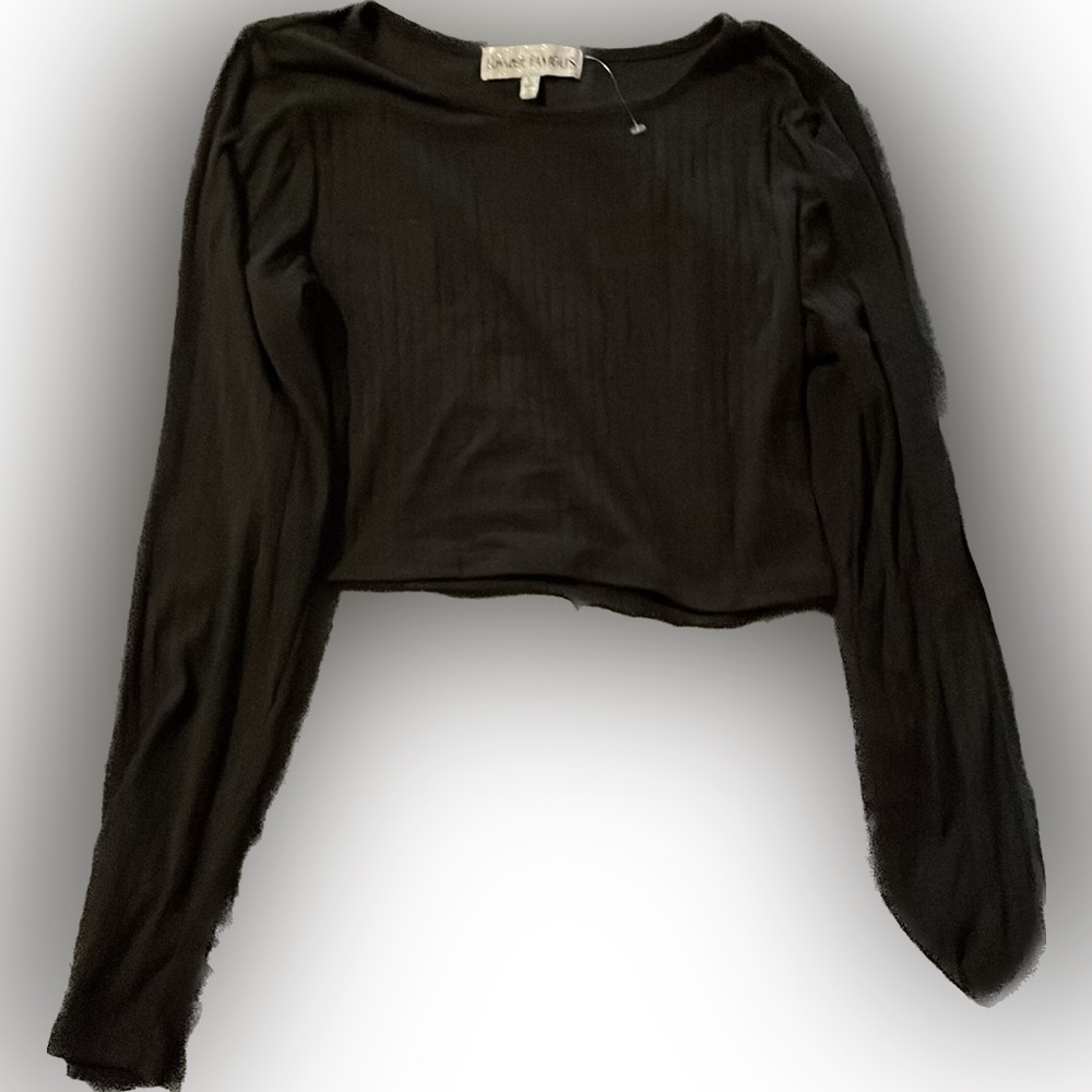 Black long sleeve crop top